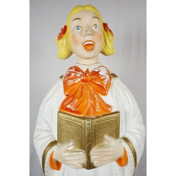 Vintage Empire Poloron Blow Mold Choir Singer Girl - Lights Up! - 4 Feet/ 48" - Picture 11 of 12